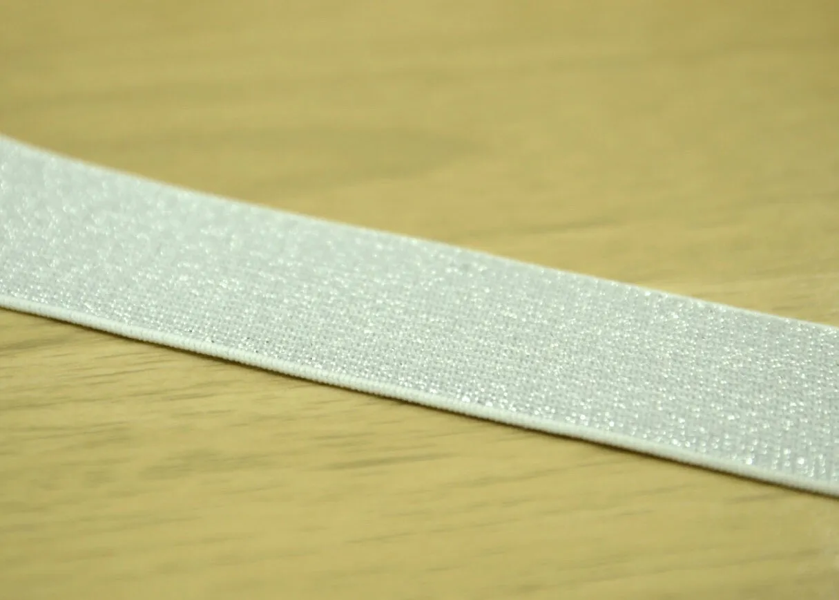 1.5" 38mm wide Gold & Silver Glitter Waistband Elastic by the yard