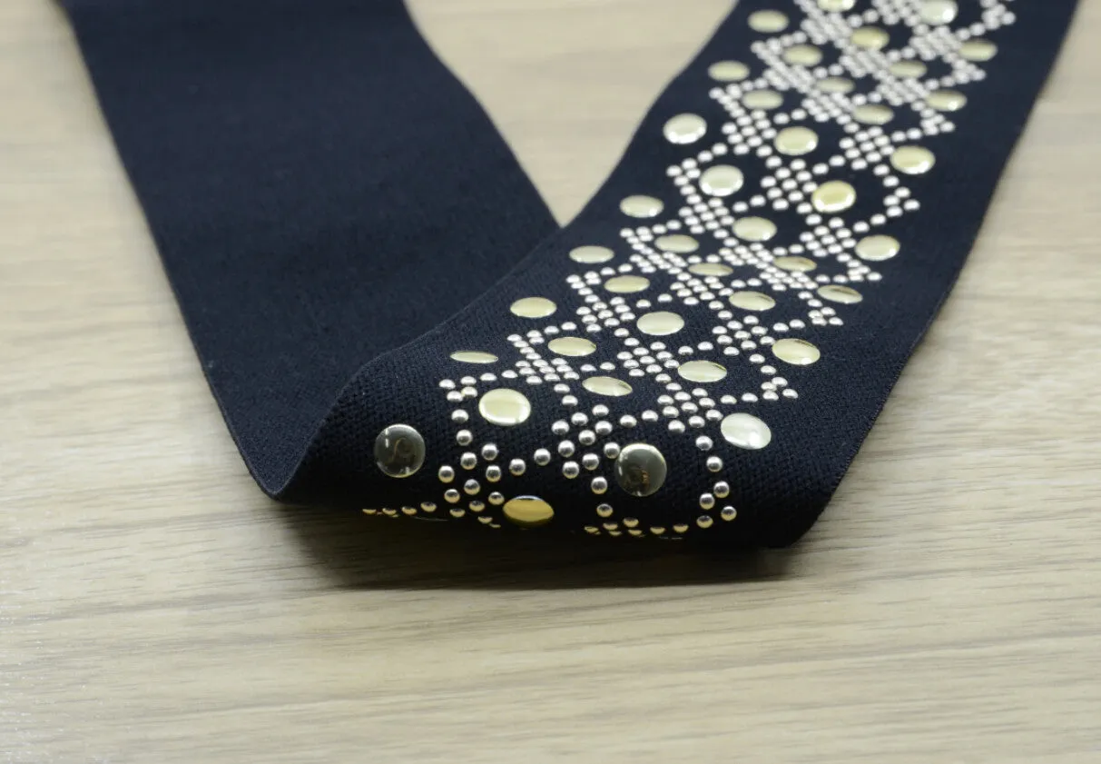 2.15 inch (55mm) wide Comfortable Plush Elastic covered in Sequins,Waistband Elastic,Soft Elastic, Elastic Band,Sewing Elastic By the Yard