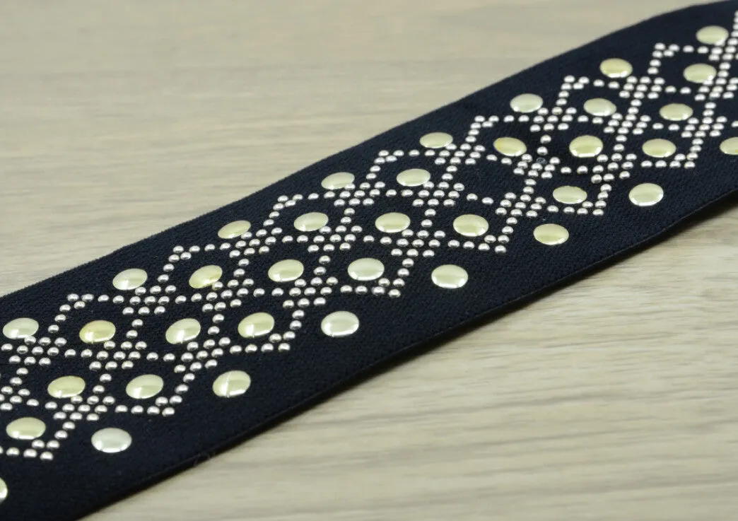 2.15 inch (55mm) wide Comfortable Plush Elastic covered in Sequins,Waistband Elastic,Soft Elastic, Elastic Band,Sewing Elastic By the Yard