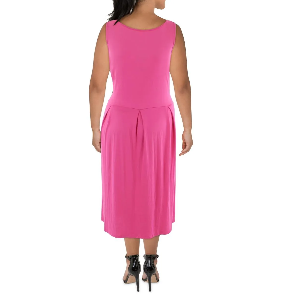 24seven Comfort Apparel Womens V Neck Pockets Sundress