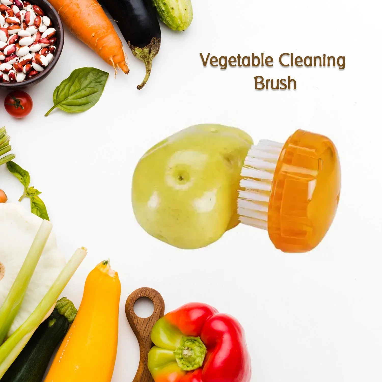 2518 Vegetable Fruits Cleaning Brush Nylon Round Pastry Brush