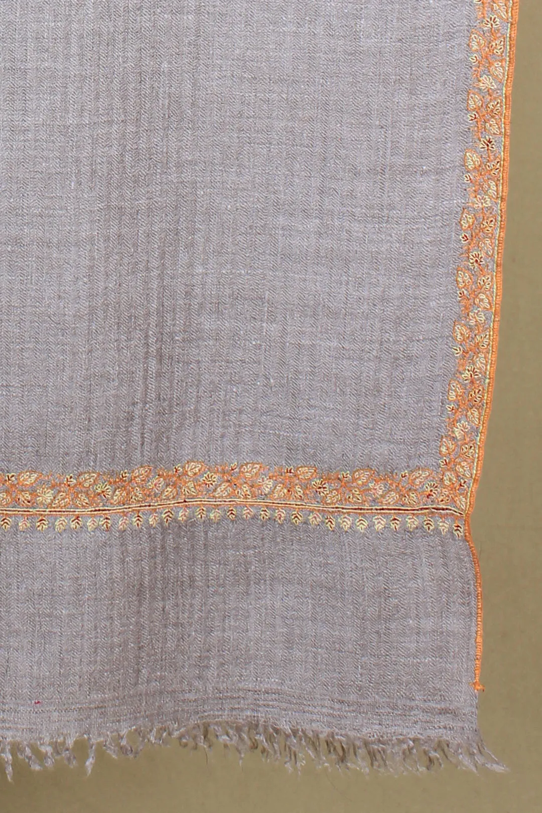 Afnaan Ashley Grey Hashidar Embroidered Pashmina Stole