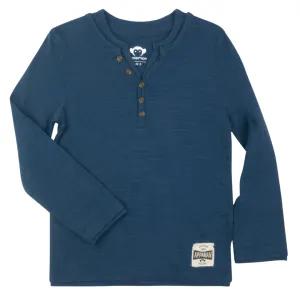 Appaman - Camden Long Sleeve Henley in Blue Jewel