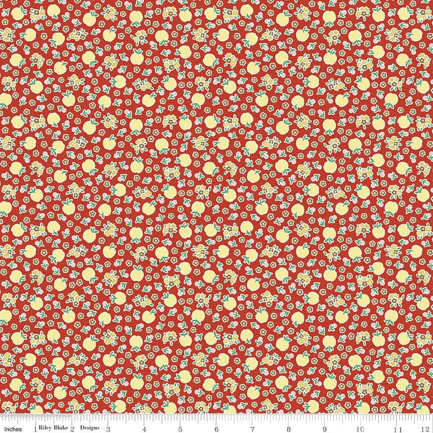 Apple Fresh Red Cotton Lycra Knit Fabric by Riley Blake - 30" Remnant