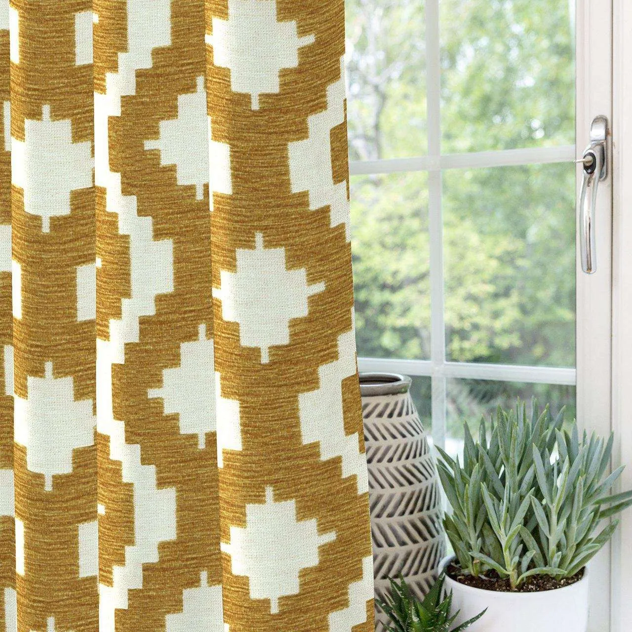Arizona Geometric Yellow Curtains