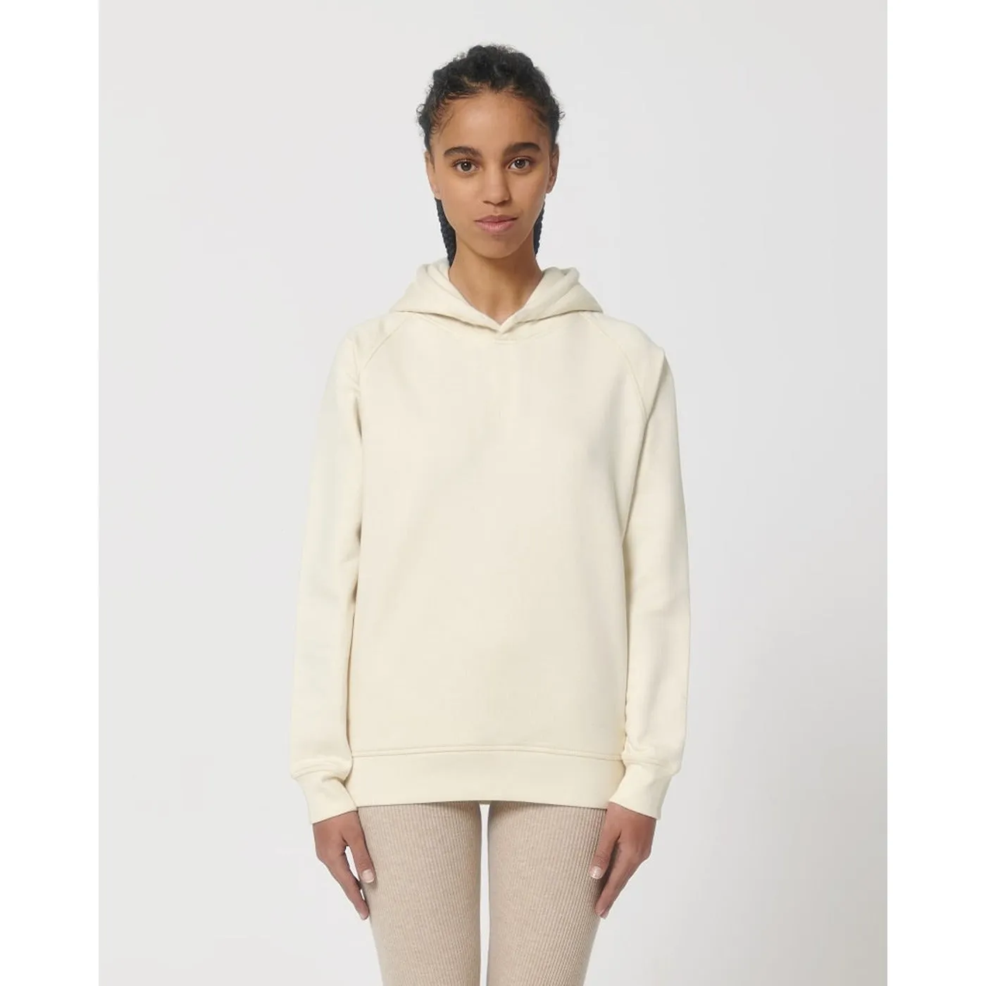 Beige Side Pocket Oversized Hoodie