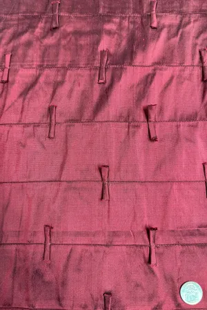 Black/Maroon Iridescent Embroidered Dupioni Silk