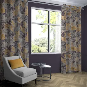 Blooma Blue, Grey and Ochre Curtains