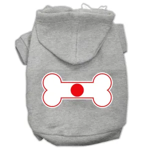 Bone Shaped Japan Flag Screen Print Pet Hoodies Grey Xxxl(20)