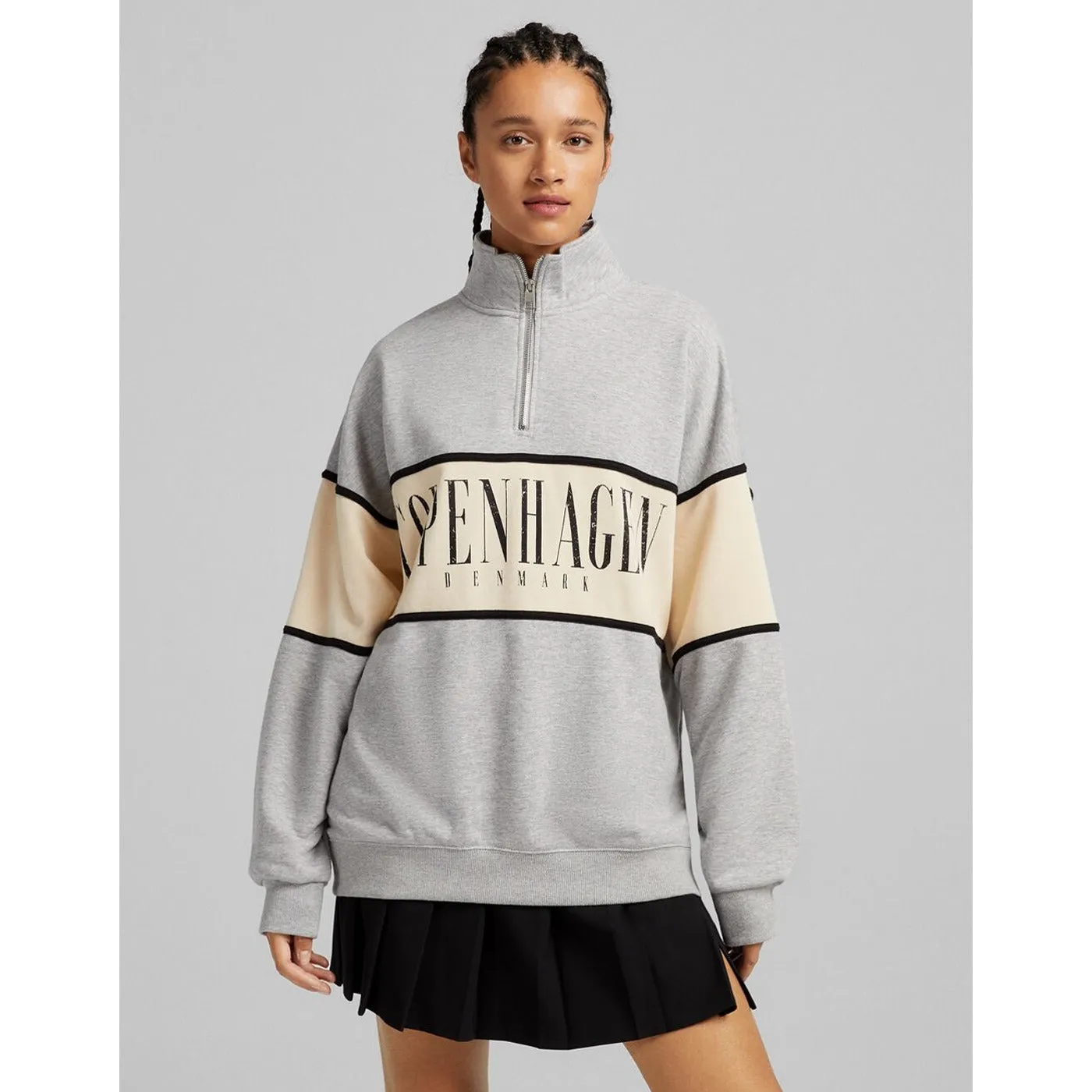 BSK Oversized Mock Neck Sweat