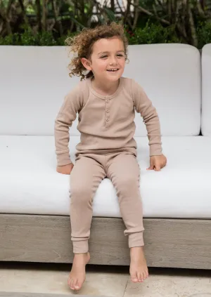Classic Henley Set - ALMOND