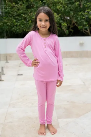 Classic Henley Set - RASPBERRY