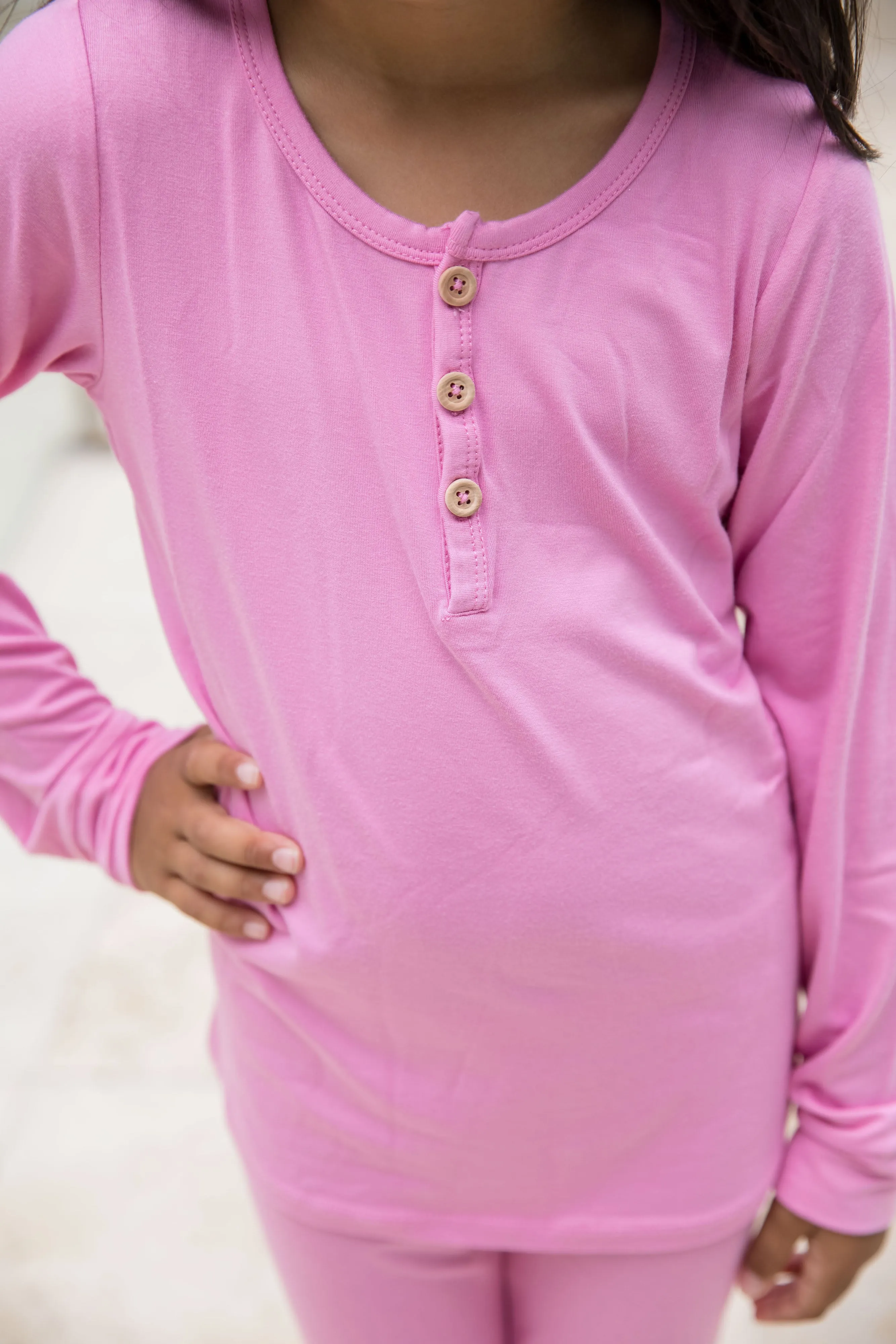 Classic Henley Set - RASPBERRY