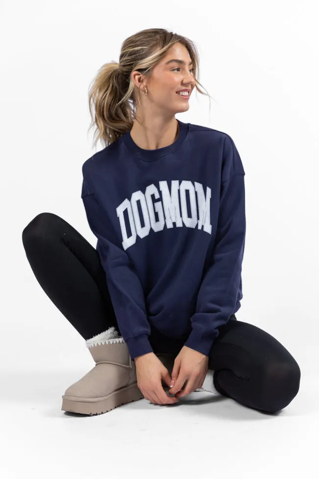 Dog Mom Navy Oversized Graphic Sweatshirt
