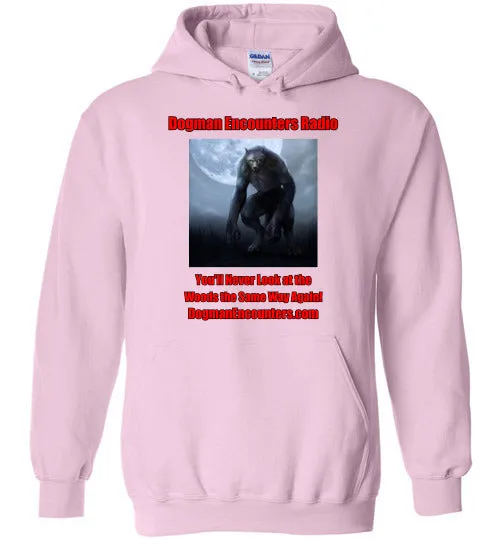 Dogman Encounters Nocturnal Collection Hooded Sweatshirt (red/black font)