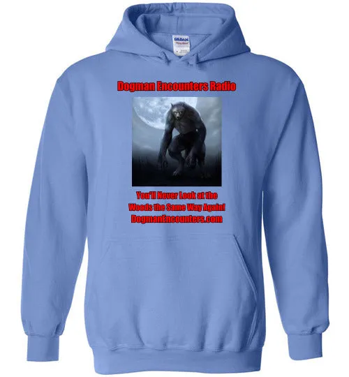 Dogman Encounters Nocturnal Collection Hooded Sweatshirt (red/black font)
