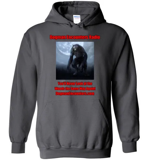 Dogman Encounters Nocturnal Collection Hooded Sweatshirt (red/black font)