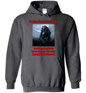 Dogman Encounters Nocturnal Collection Hooded Sweatshirt (red/black font)