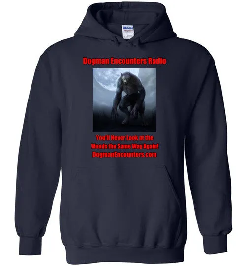 Dogman Encounters Nocturnal Collection Hooded Sweatshirt (red/black font)