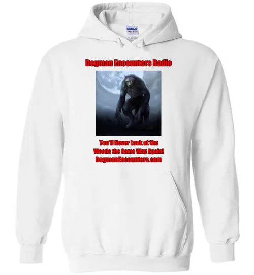 Dogman Encounters Nocturnal Collection Hooded Sweatshirt (red/black font)
