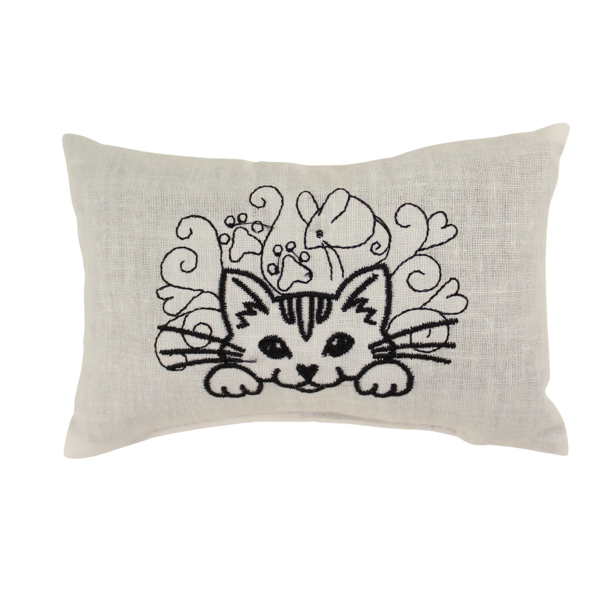 Embroidered Cat and Mouse