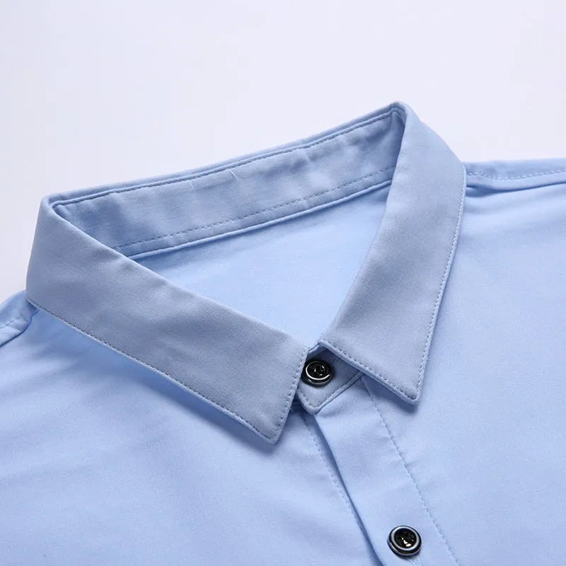 Fashion Brand Designer Shirt Men Dress Shirts Slim Fit Streetwear Long Sleeve Korean High Quality Casual Men Clothes