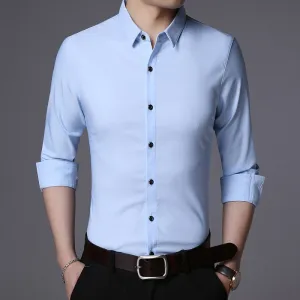 Fashion Brand Designer Shirt Men Dress Shirts Slim Fit Streetwear Long Sleeve Korean High Quality Casual Men Clothes