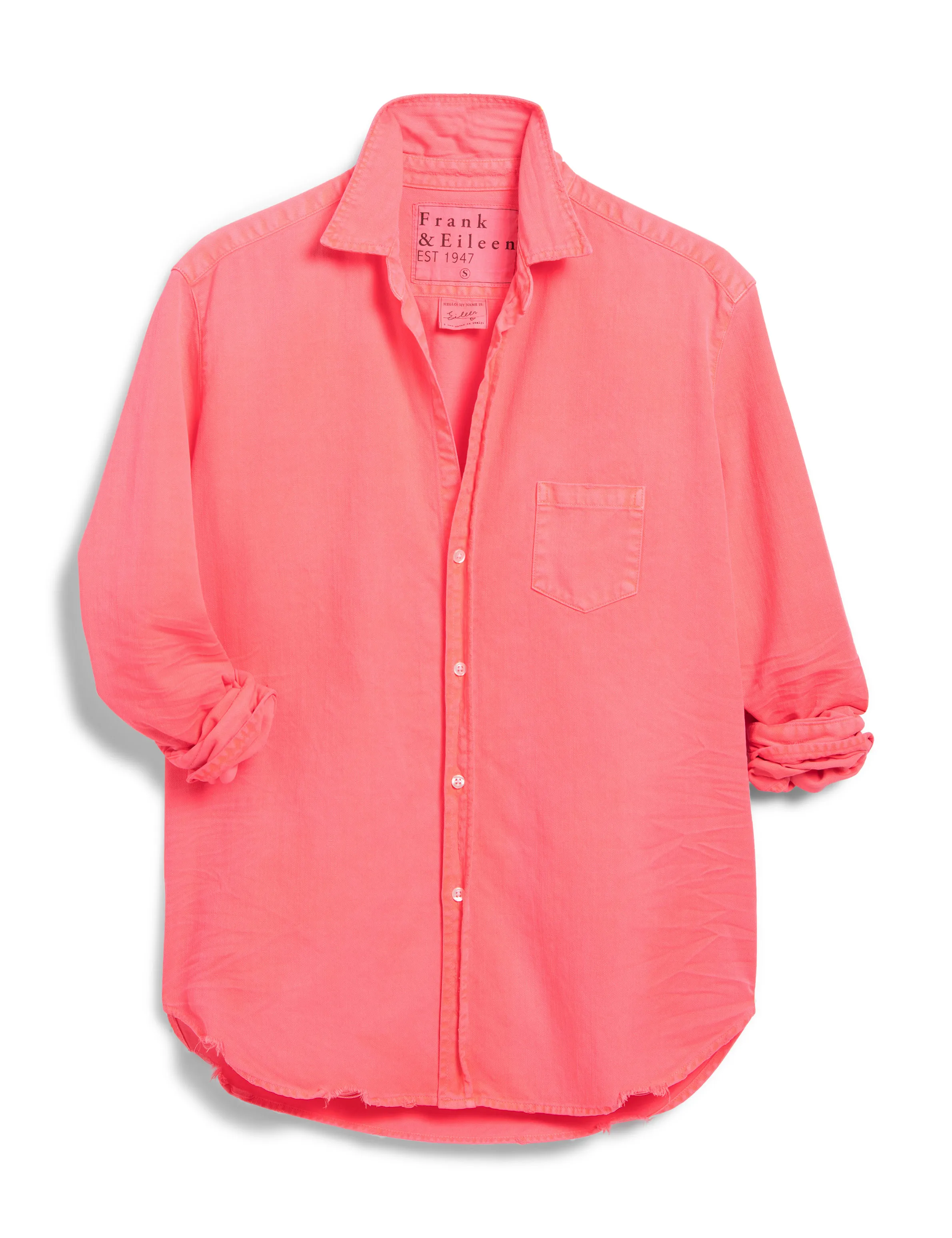 Frank & Eileen - Eileen Relaxed Button Up in Neon Pink