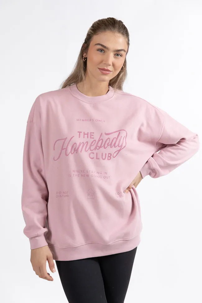 Homebody Club Mauve Oversized Sweatshirt