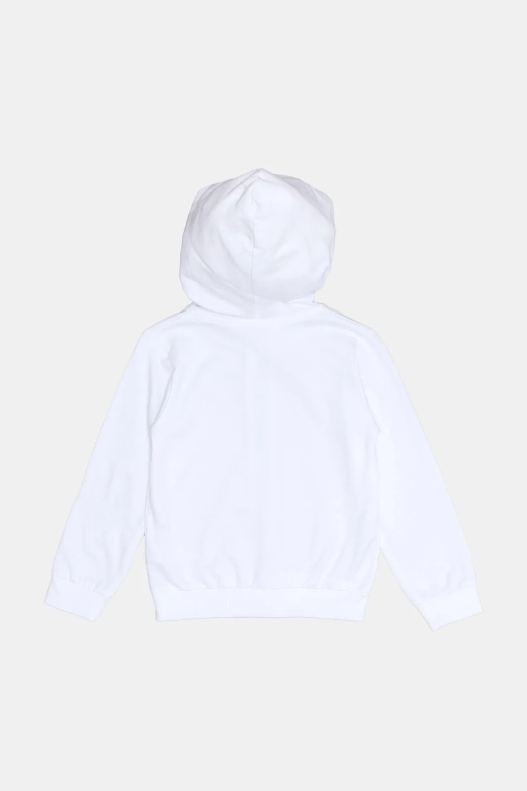 Infant Boys White Hoody With Zipper Sweatshirts