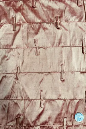 Iridescent Hazel/Red Embroidered Dupioni Silk