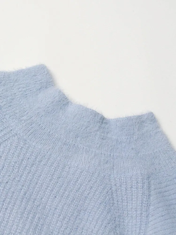 Knitting Sweater For Women Round Neck Long Sleeve Minimalist Loose Casual Sweater Female Fahion Clothing