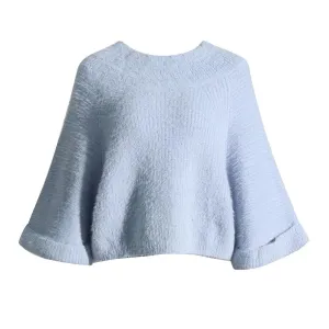 Knitting Sweater For Women Round Neck Long Sleeve Minimalist Loose Casual Sweater Female Fahion Clothing