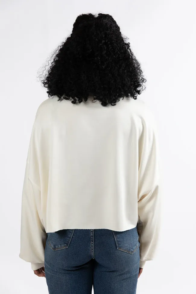 Let's Build A Gingerbread House Cream Sequin Patch Pullover FINAL SALE