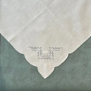 Linen/Cotton Embroidered Napkins - "Glacier"