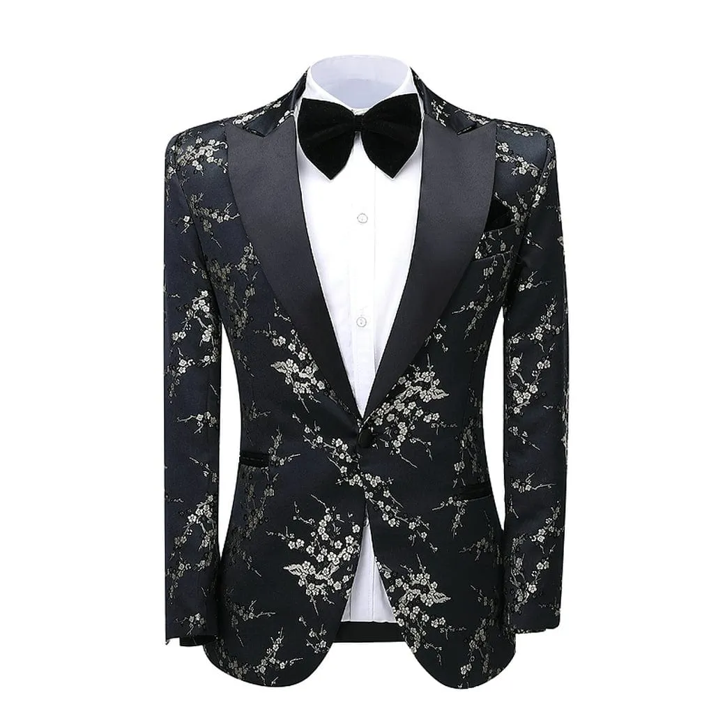 Men's Suit Formal Slim Fit 2 Piece  Patterned Tuxedos (Blazer Pants)