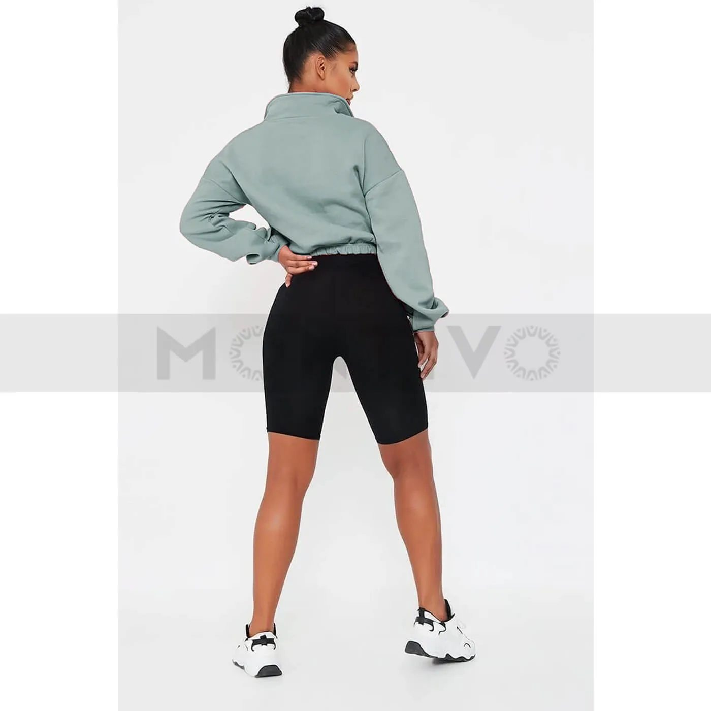 Mint Green Oversized Cropped Sweatshirt