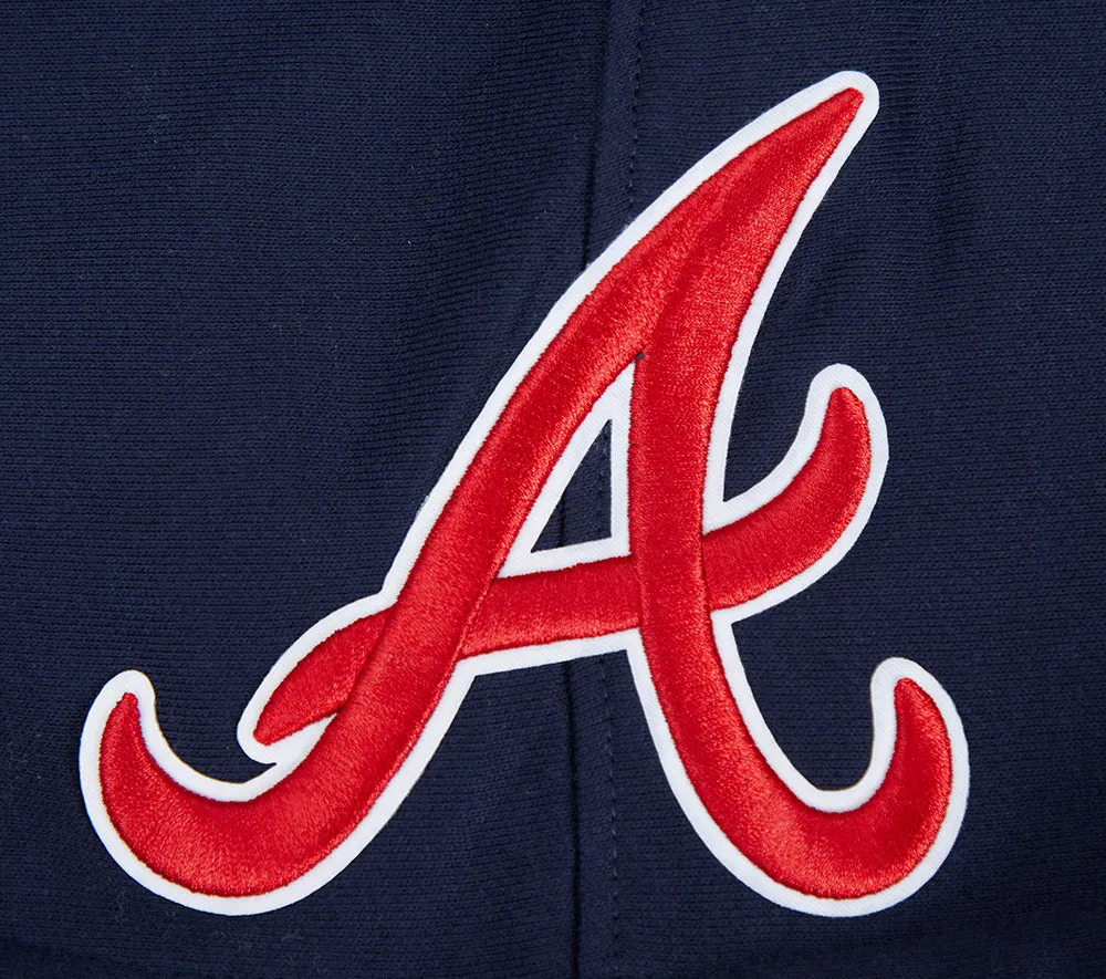 MLB ATLANTA BRAVES SCRIPT TAIL MEN'S RIB FLC PO HOODIE (MIDNIGHT NAVY/RED/MIDNIGHT NAVY)