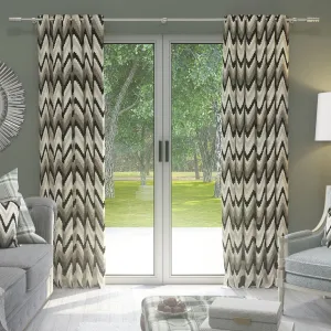 Navajo Black   Grey Striped Curtains