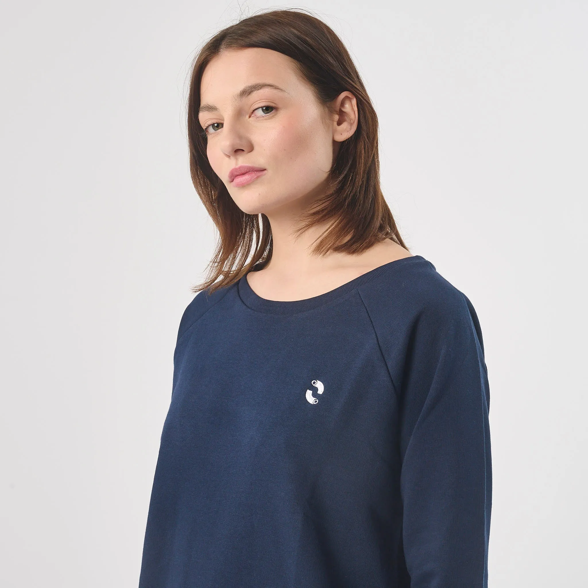Omnitau Women's Organic Cotton Oversized Style Sweatshirt - Navy