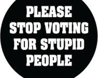 Please stop voting for stupid people. 1" Round Button
