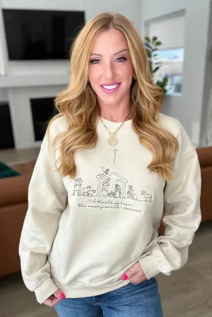PREORDER: A Thrill of Hope Embroidered Nativity Sweatshirt (Ships in 2-3 Weeks)