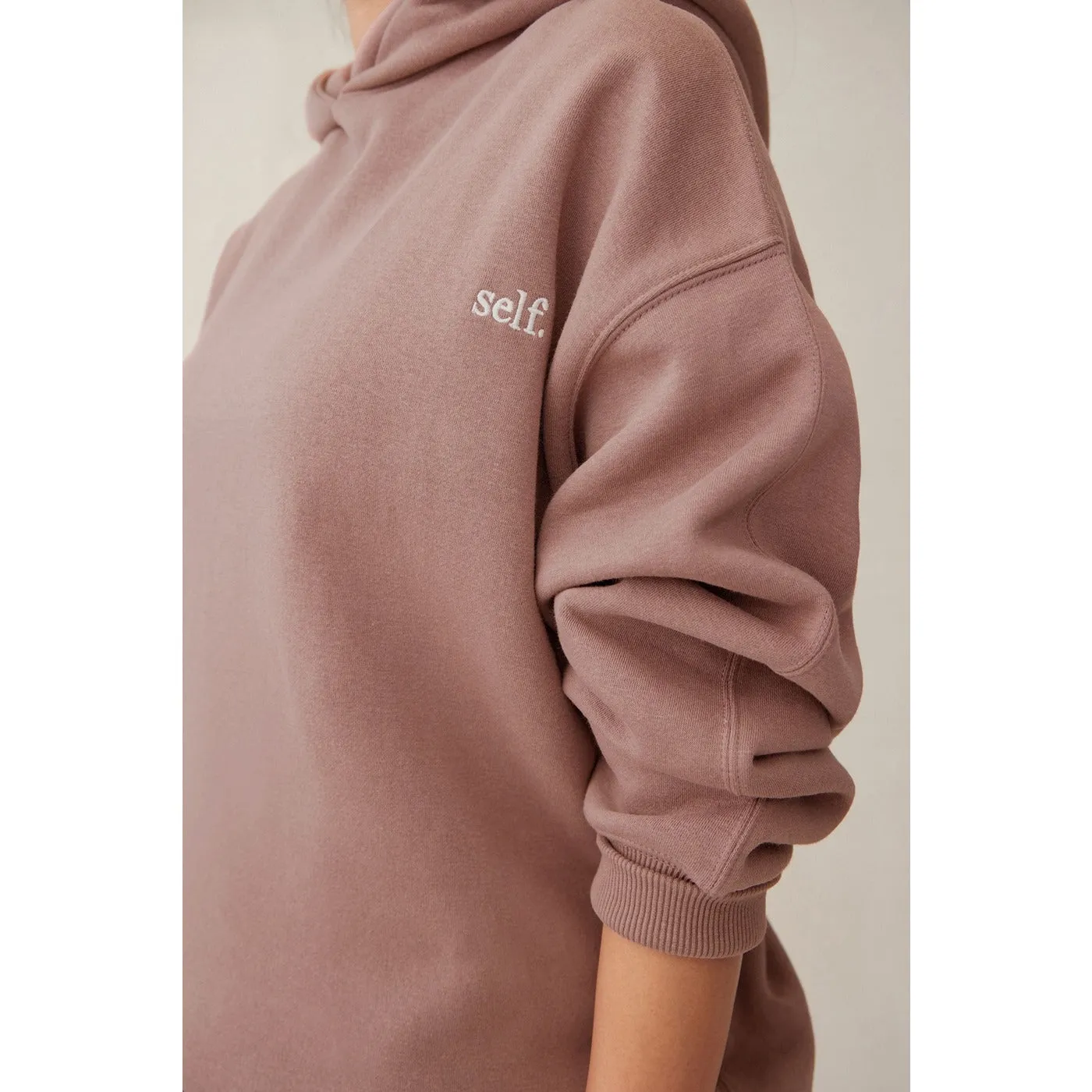 Purple Oversized Cotton Blend Hoodie
