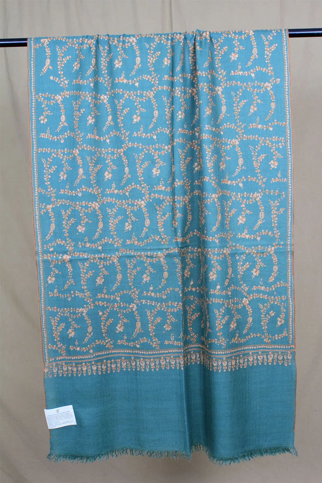 Shayaan Cadmium Green Sozni Jaali Embroidered Pashmina Stole