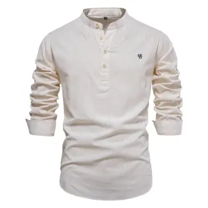 Spring Cotton Social Shirt Men Solid Color High Quality Long Sleeve Shirt for Men Lapel Casual Social Men's Shirts v2