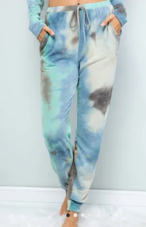 Sweet Lovely by Jen Tie Dye Print Jogger Lounge Pants-PLUS SIZE