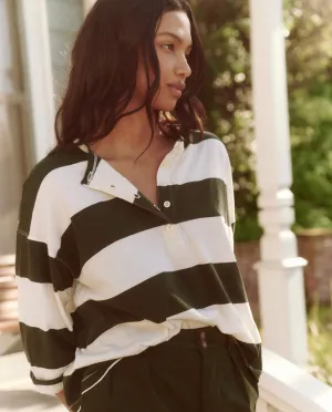 The Great - The Shrunken Henley in Dark Cypress Stripe