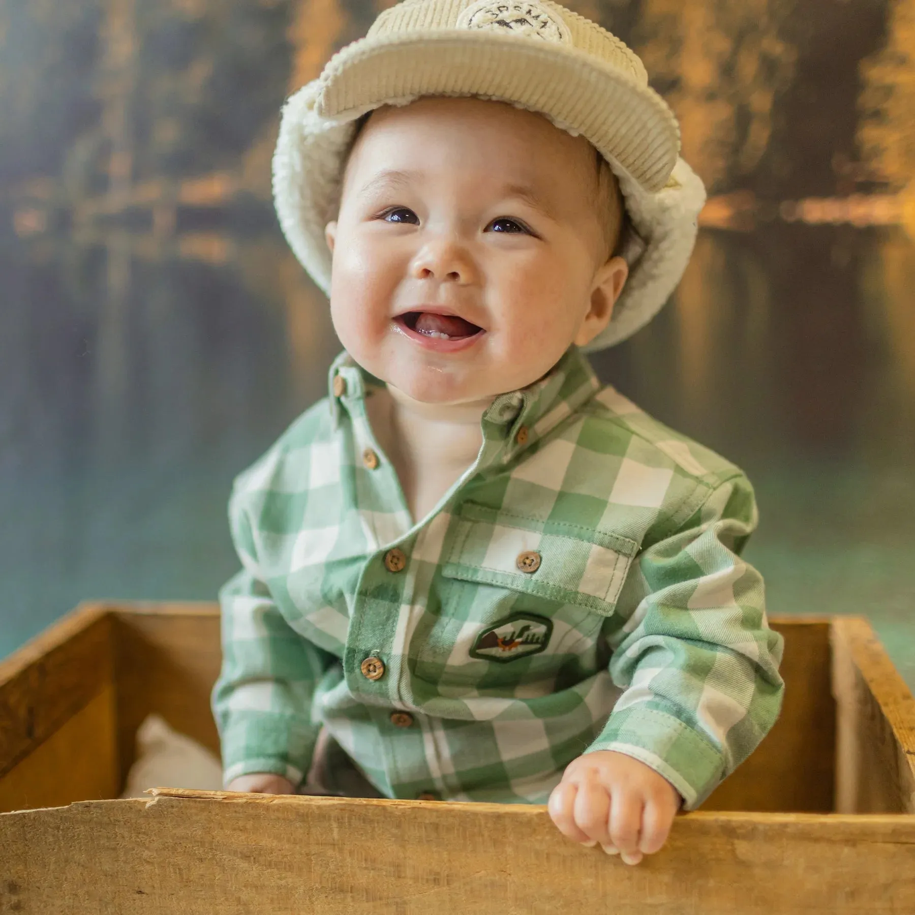 The Scout Plaid Flannel Shirt - Green - BABY