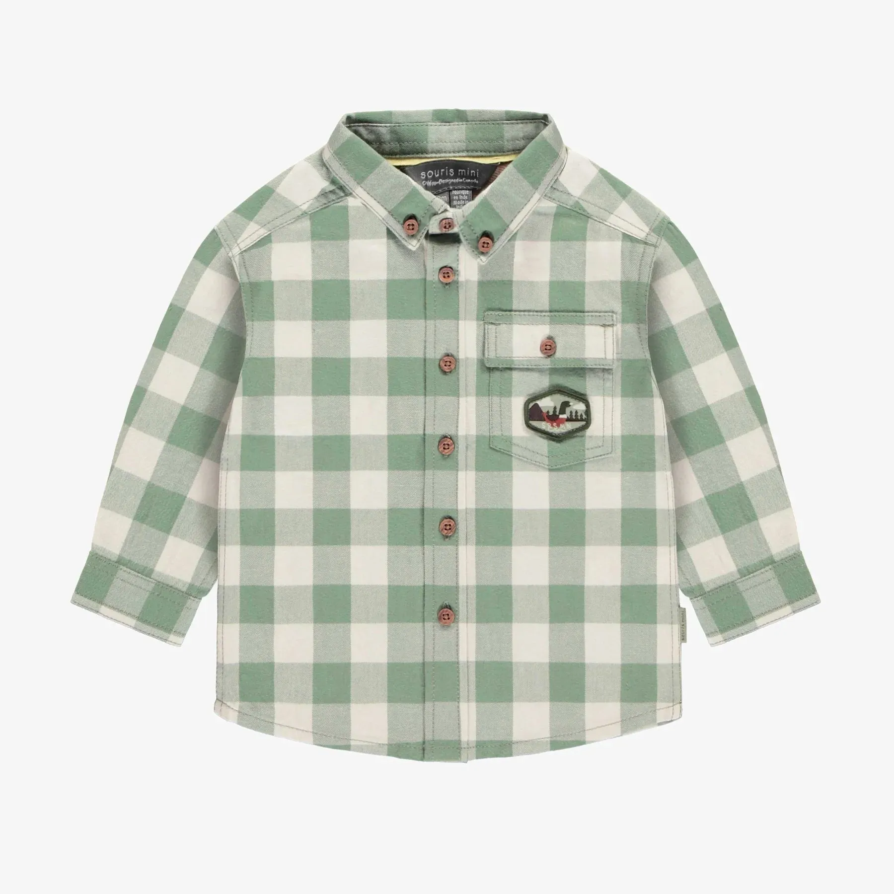 The Scout Plaid Flannel Shirt - Green - BABY