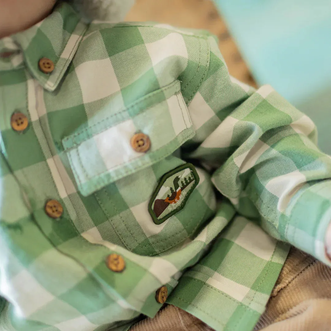 The Scout Plaid Flannel Shirt - Green - BABY